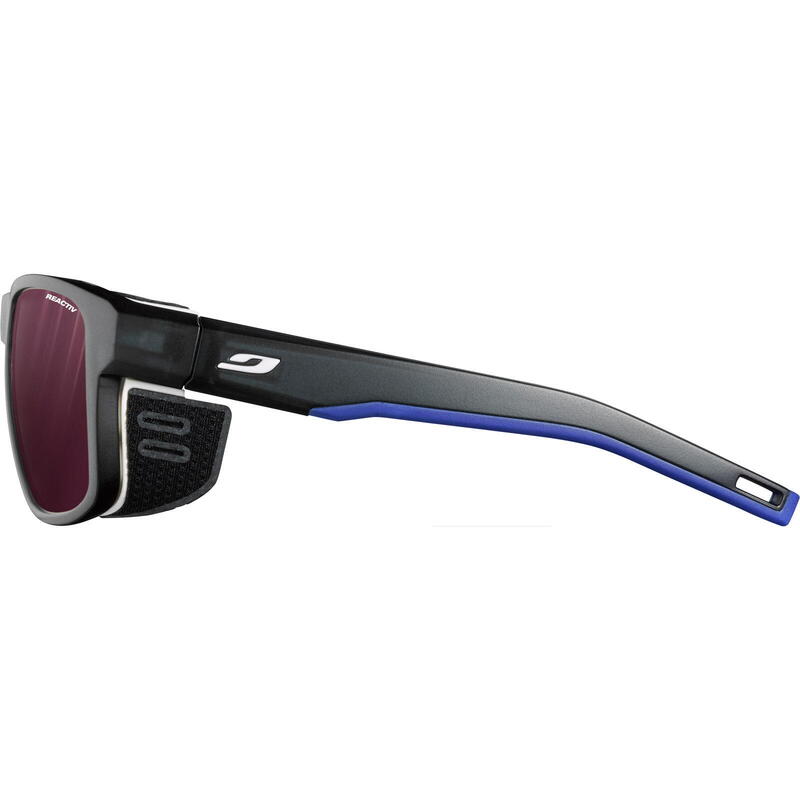 Hochgebirgsbrille Shield M Reactiv High Contrast 0-4 schwarz durchscheinend-blau