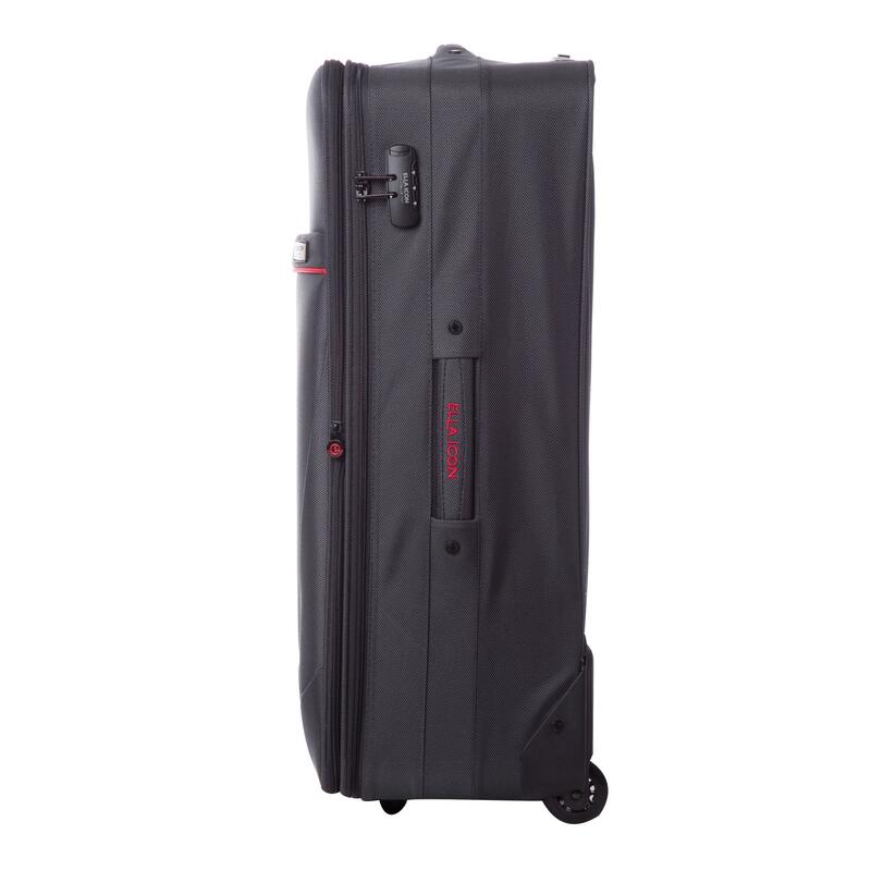 Troler Carla Gri Cu Rosu 74X45X26 Cm - 1186