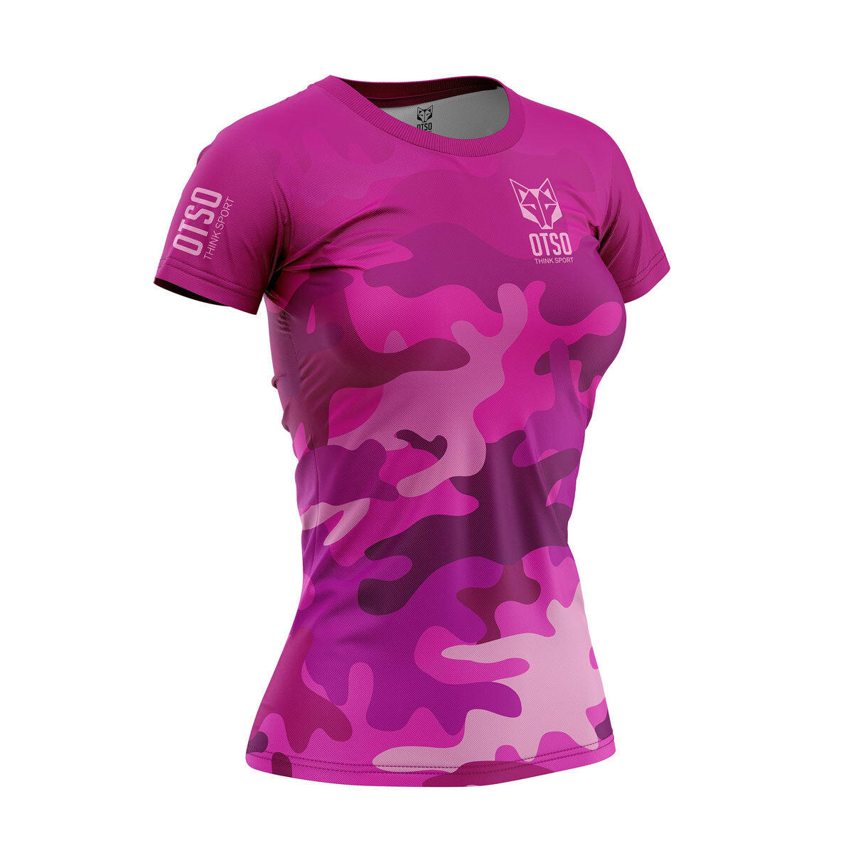 OTSO Magliette manica corta donna - Camo Pink