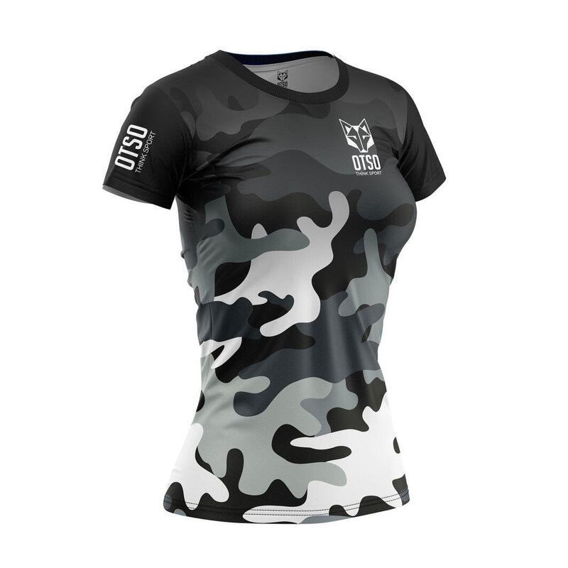 T-Shirt de manga curta Mulher OTSO - Camo Grey