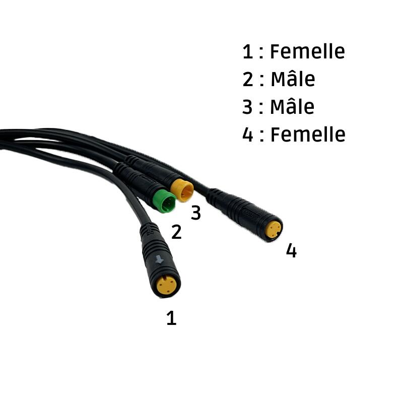 OZO Faisceau de câblage Principal pour Moteur pédalier Bafang BBS01, BBS01B, BBS 3/4