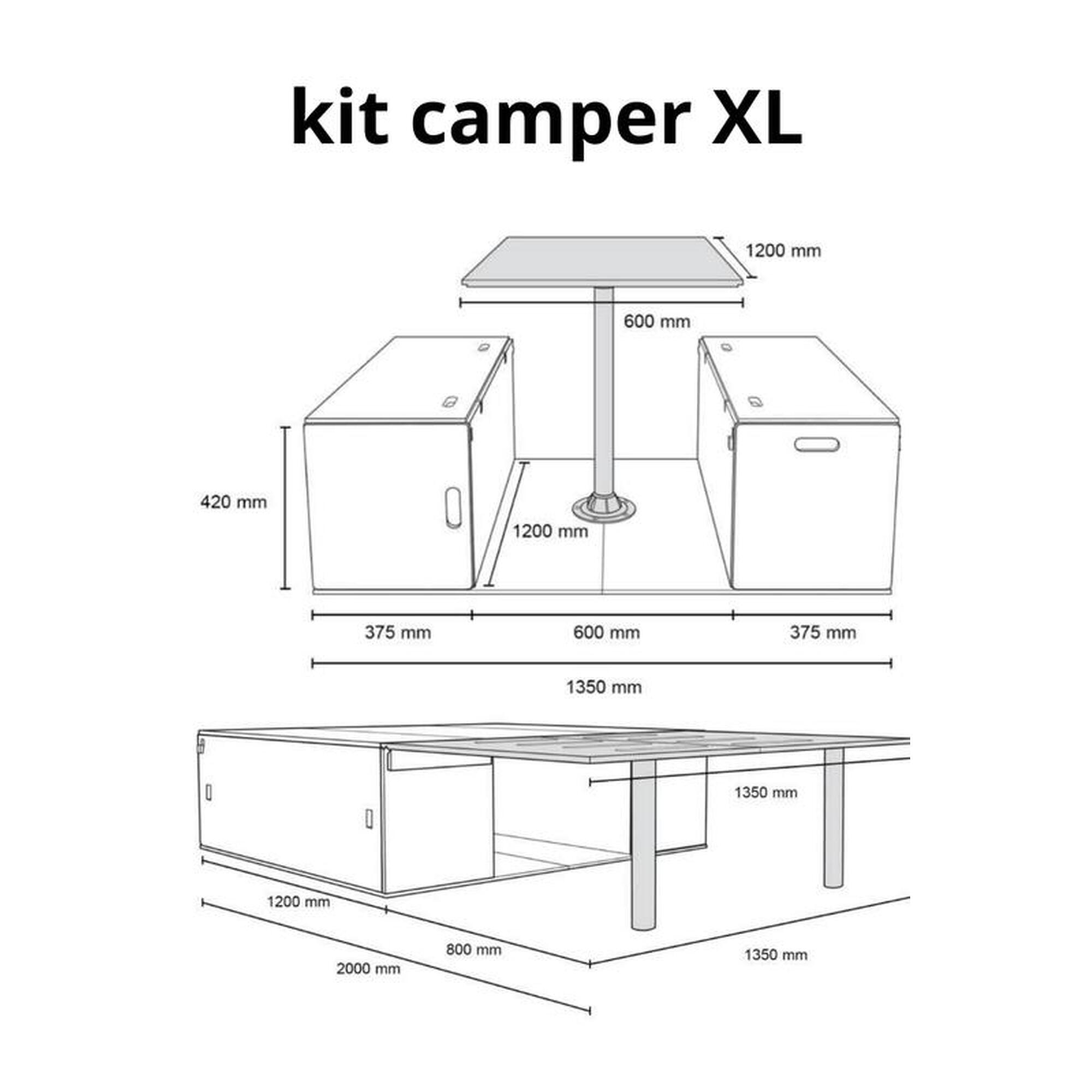 Mueble Kit camper Plykit Pirineos XL contrachapado Chopo capa exterior CPL gris