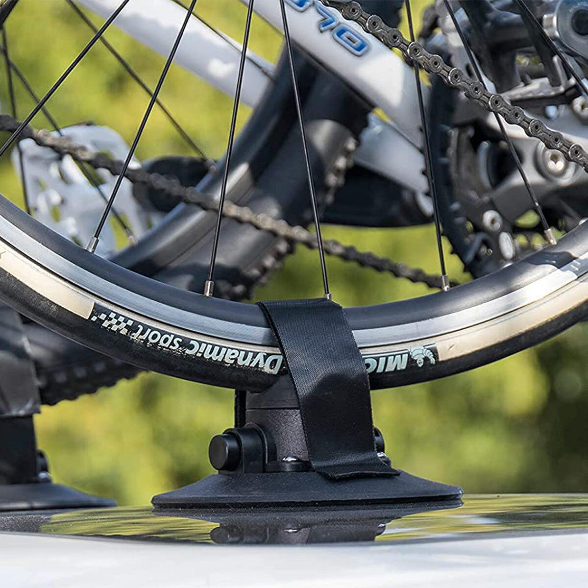 Dakfietsendrager met zuignapbevestiging voor 1 fietsen Zwart Geen e-bike 3/8