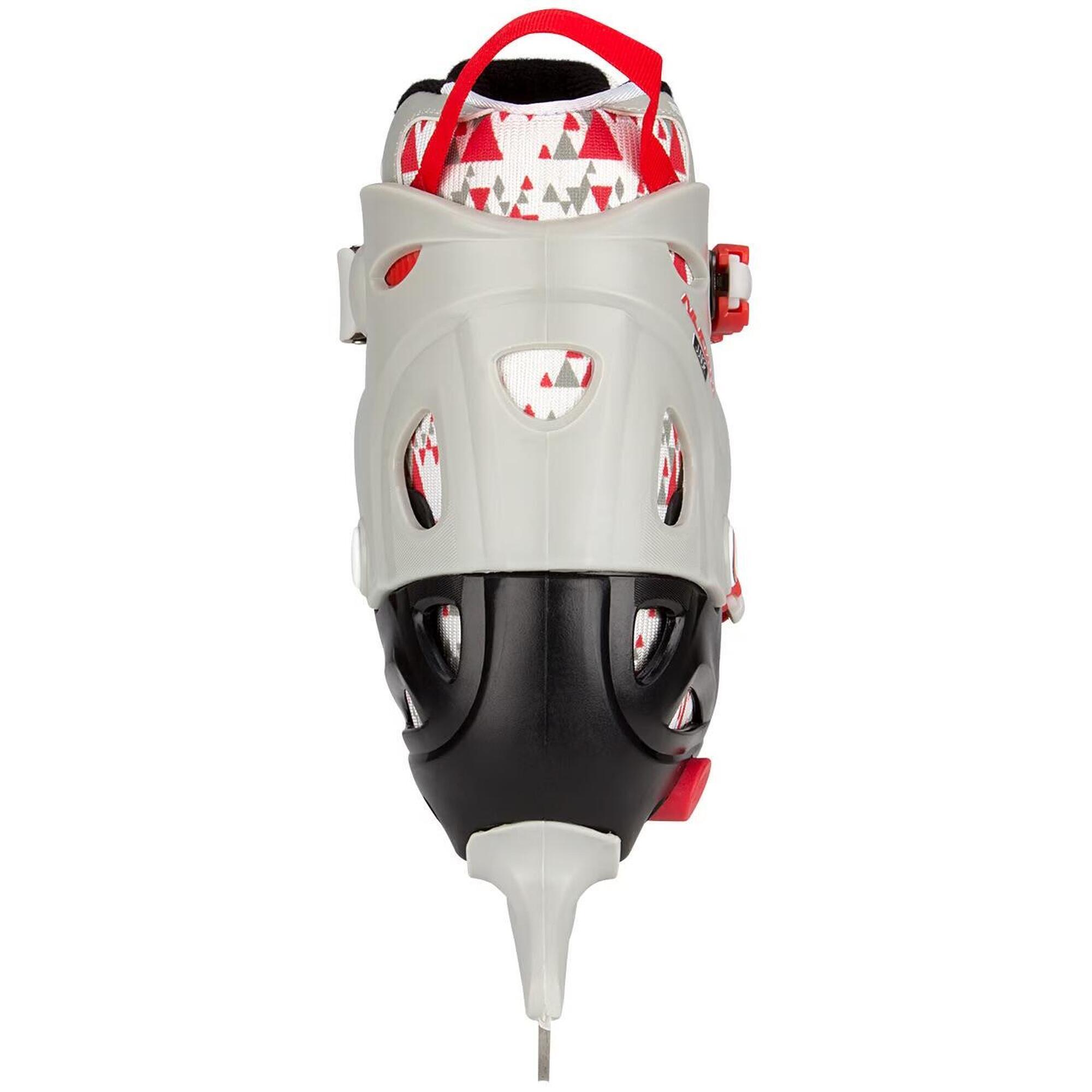 Patine Hockey Reglabile Nijdam Hosa, junior, negru/gri/Rosu, 30-33