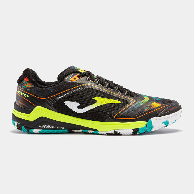 Ghete fotbal Joma Invicto, Sala, Negru/Galben flou, 43