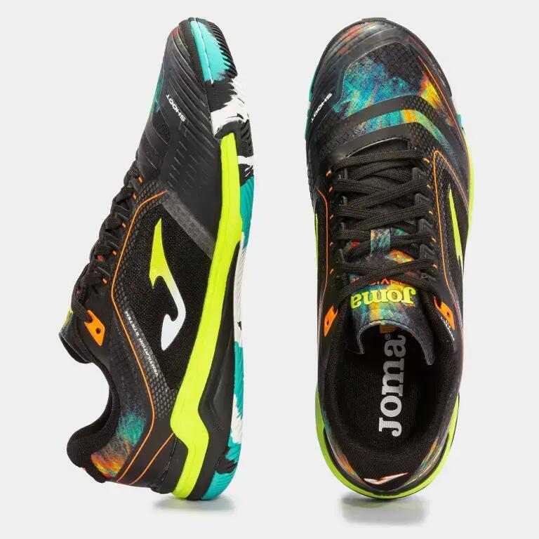Ghete fotbal Joma Invicto, Sala, Negru/Galben flou, 43 5/6