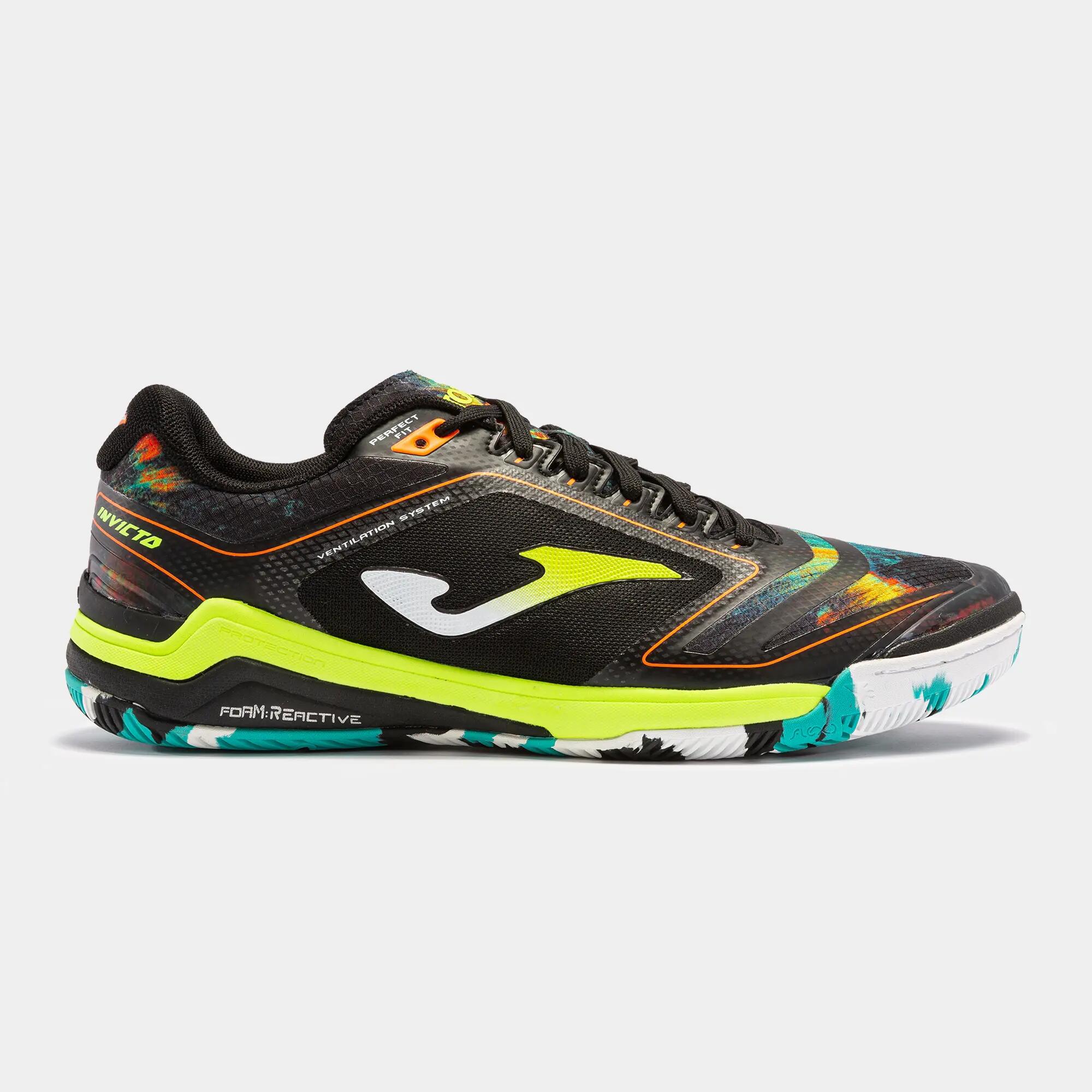 Ghete fotbal Joma Invicto, Sala, Negru/Galben flou, 43 2/6