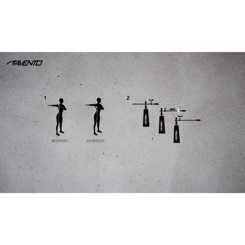 Coardă antrenament Avento Alu, Aluminiu și oțel, Negru, 290 cm