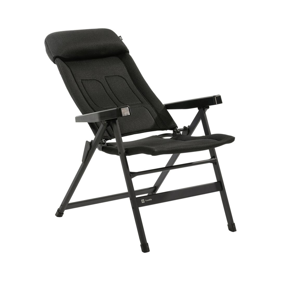 Silla comfort plegable y reclinable Travellife Lucca - Negro 4/7