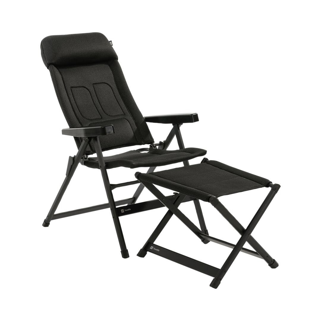Silla comfort plegable y reclinable Travellife Lucca - Negro 5/7