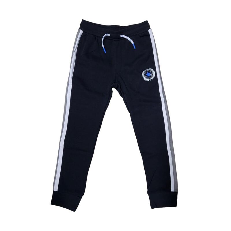 Pantalone bambino converse rec club side stripe ft - nero