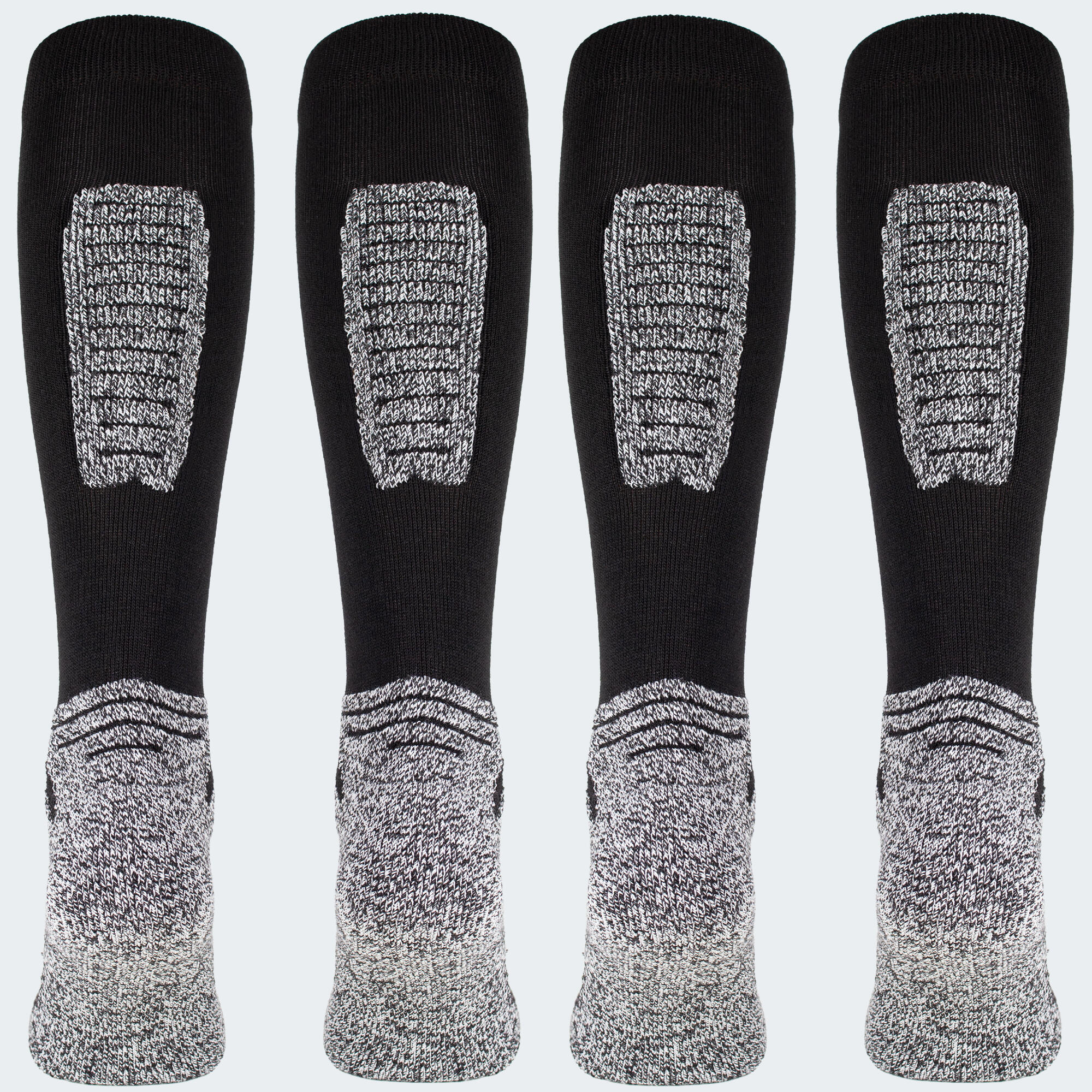 Ski socks | 2 pairs mid-socks padded | Women & Men | Black