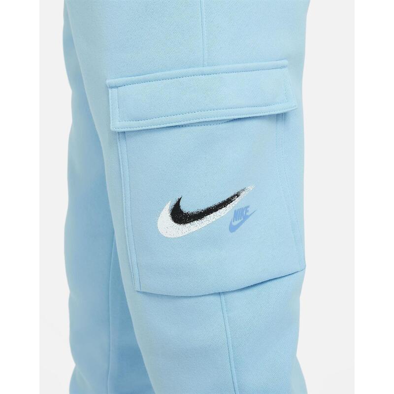 Pantalone ragazzo nike cargo - celeste - cotone felpato