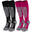 Calcetines de esquí acolchados 'snow' | 2 pares | Mujer y hombre | Negro/Fucsia