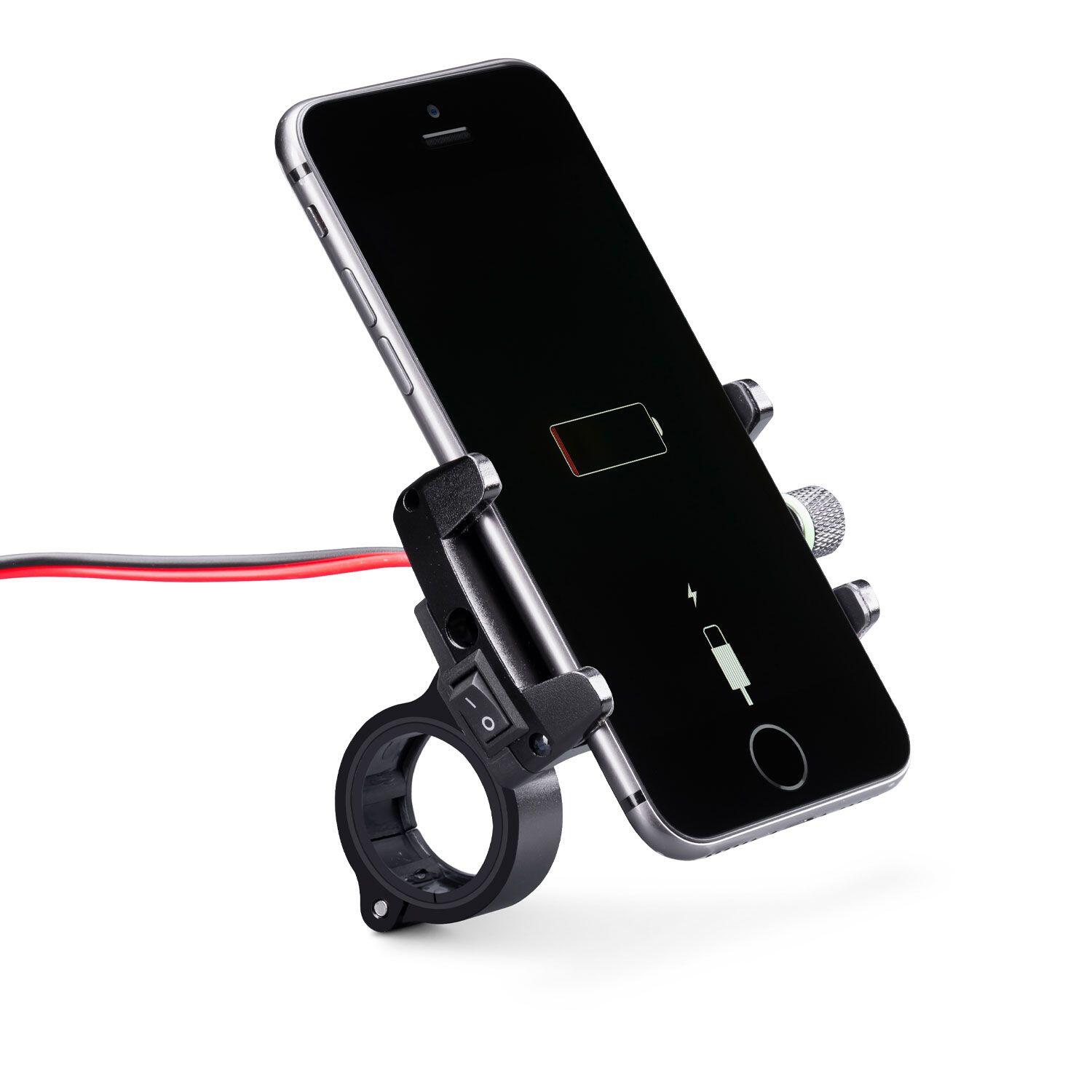 MIDLAND Soporte de móvil MH-PRO USB, hecho en aluminio