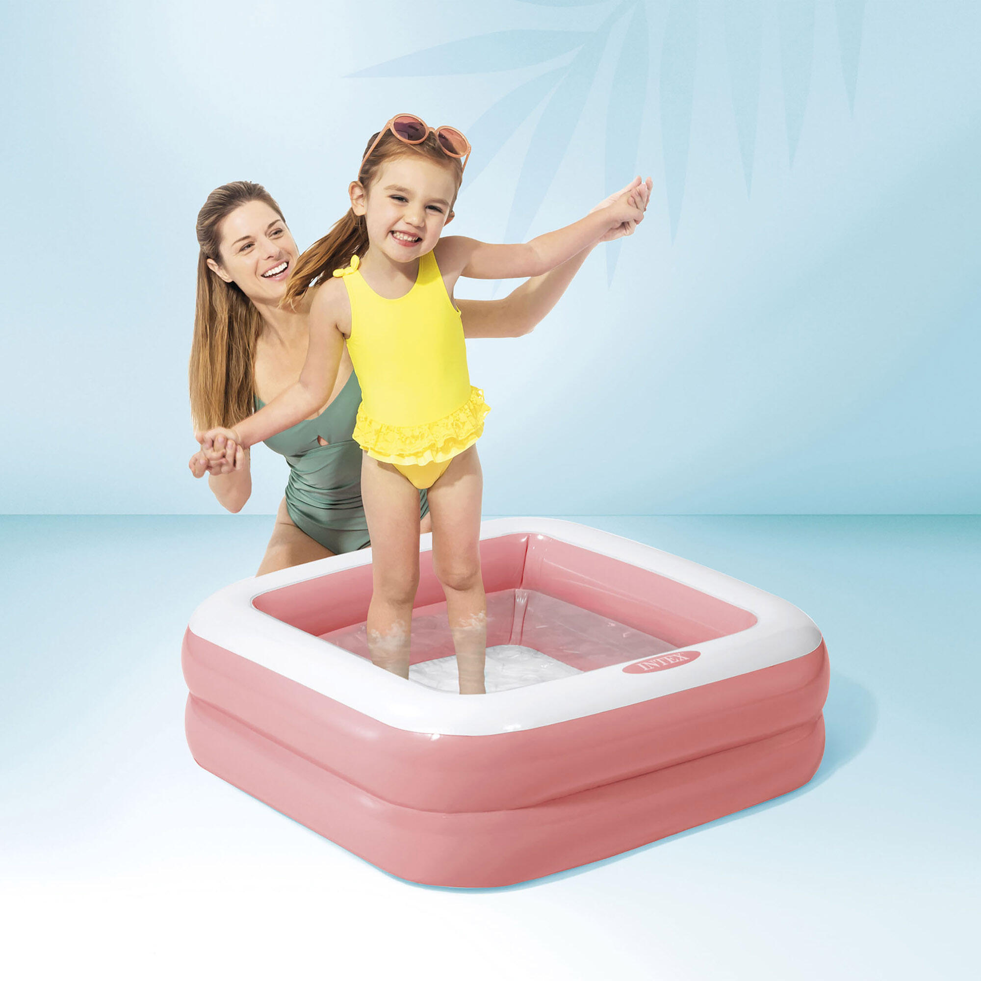 Piscina pequeña natación niño inflable cuadrada Intex 57100Np, verde 2/2