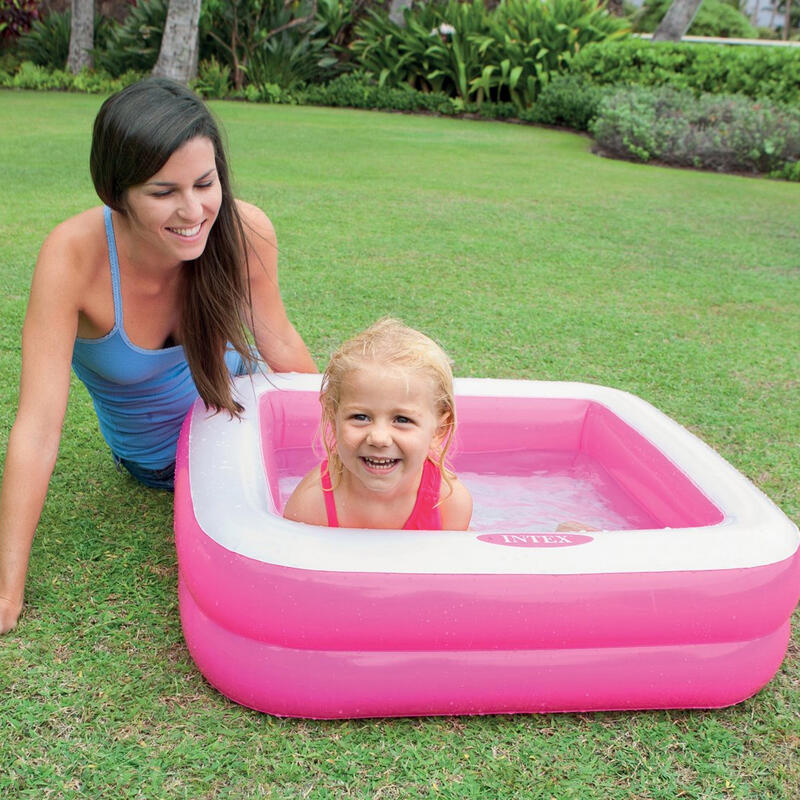 Intex 57100NP - Piscina Baby Gonfiabile quadarata, colori assortiti, 86x86x25 cm