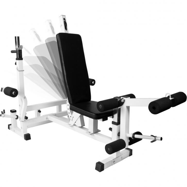 Zestaw 130 kg - Ławka wielofunkcyjna 6w1 + 2 sztangi żeliwne 6/7