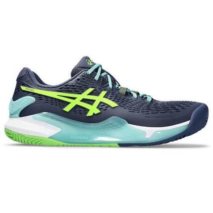 Zapatillas Asics Gel Resolution 9 Padel Azul Lima Electrico - - 44