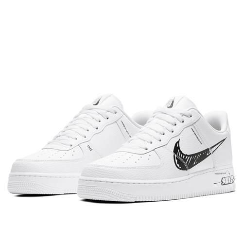 Chaussures  Air Force 1 Sketch White Black 3/5