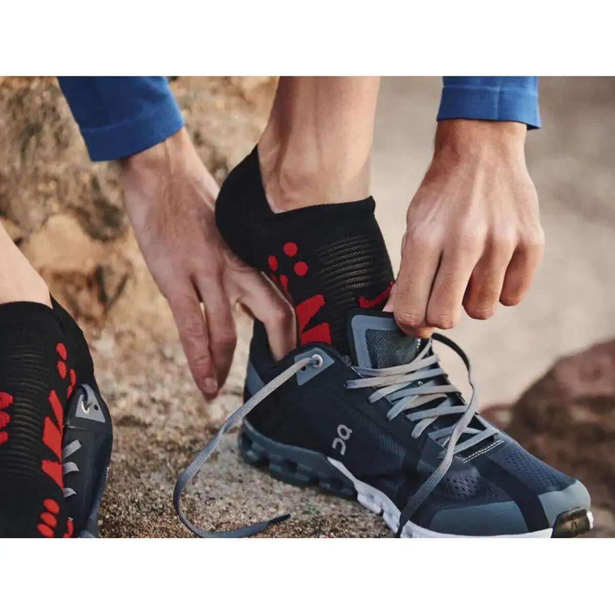 Calcetines No Show Socks Black/ Red running Unisex Rojo Compressport 5/5