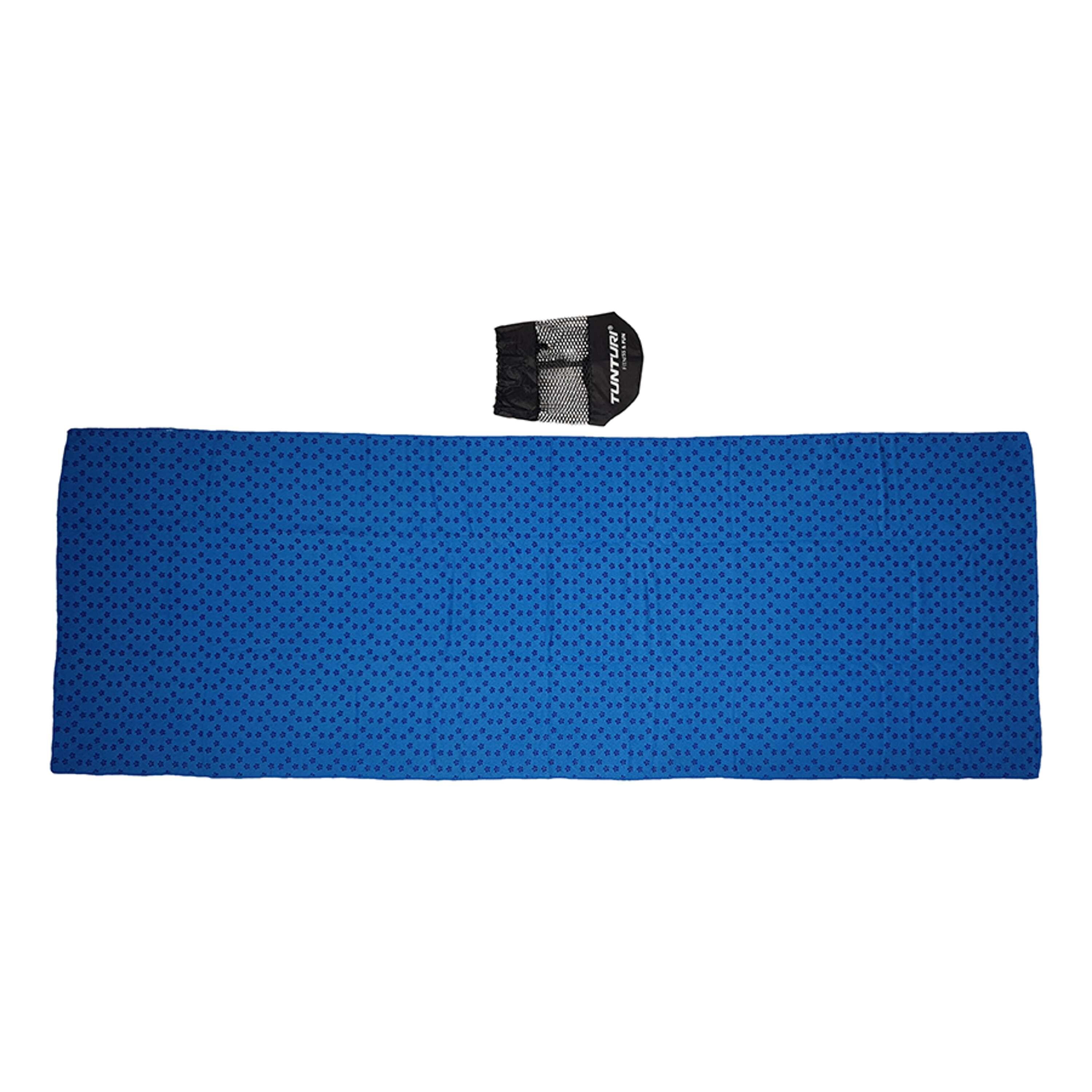 Tunturi Non-Slip Yoga Towel 183x63 cm Blue with Bag 6/7