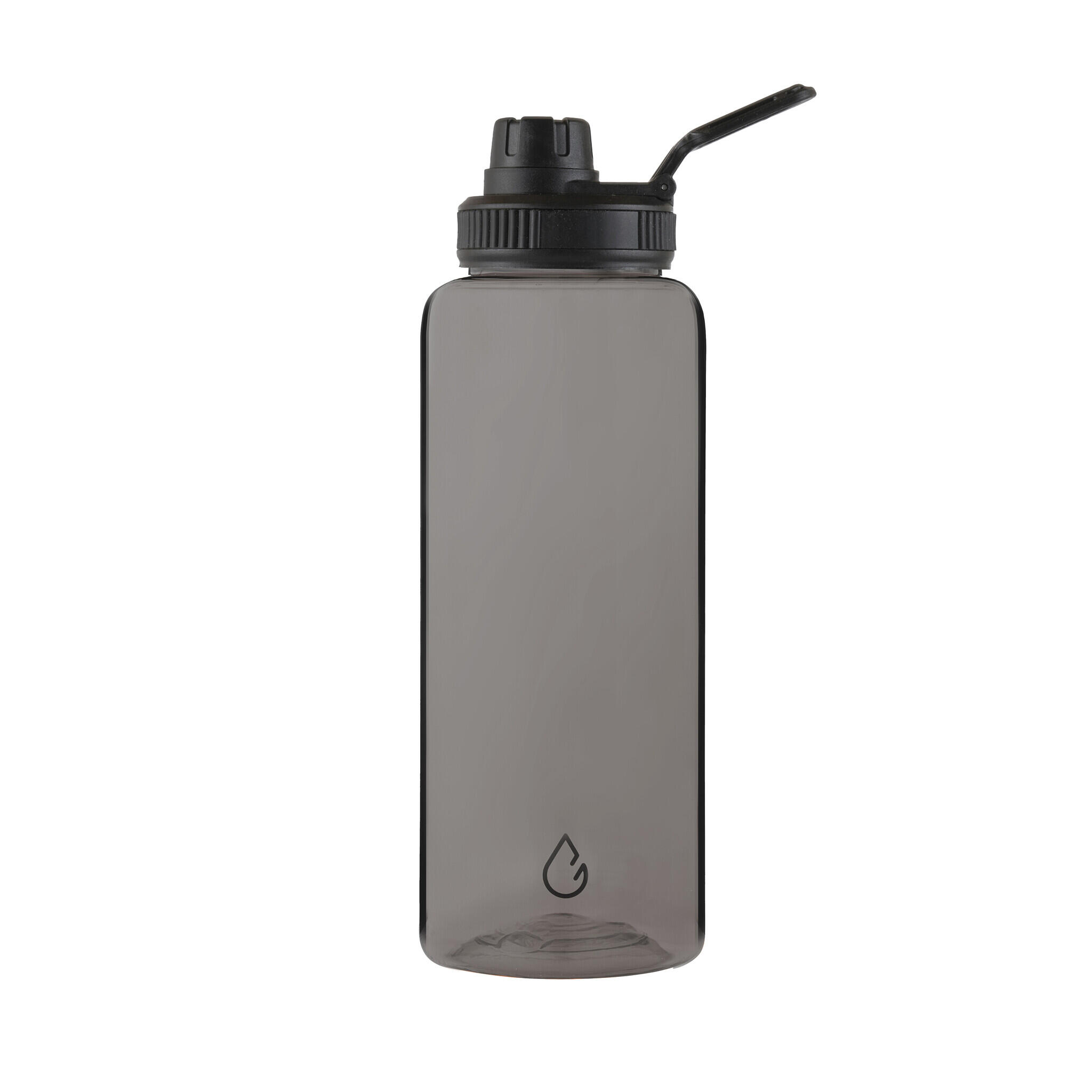 WATTAMULA Sport waterfles transparant charcoal 1 liter