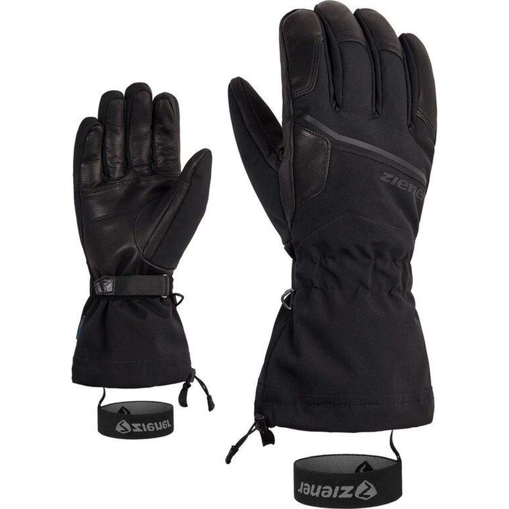 Gants d'hiver pour hommes Taille 9 - Ziener GARNI AS® Alpine 100% Noir