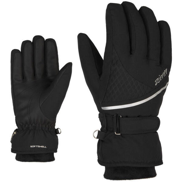 Gants d'hiver pour dames Taille 8 - Ziener KIANA GTX Core Plus Alpine 100% Noir