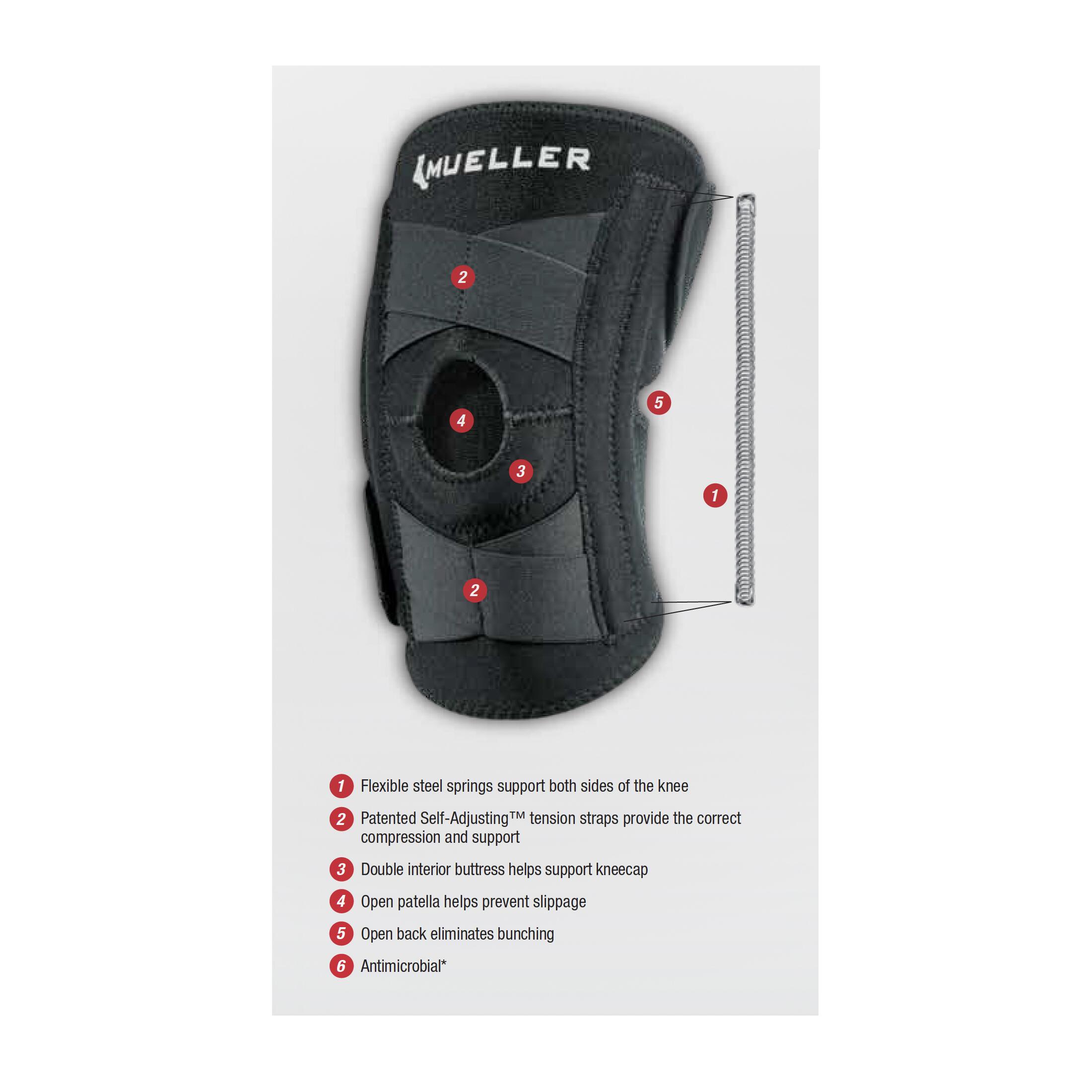 Mueller Self Adjusting Strapped Knee Stabiliser for Injury Recovery