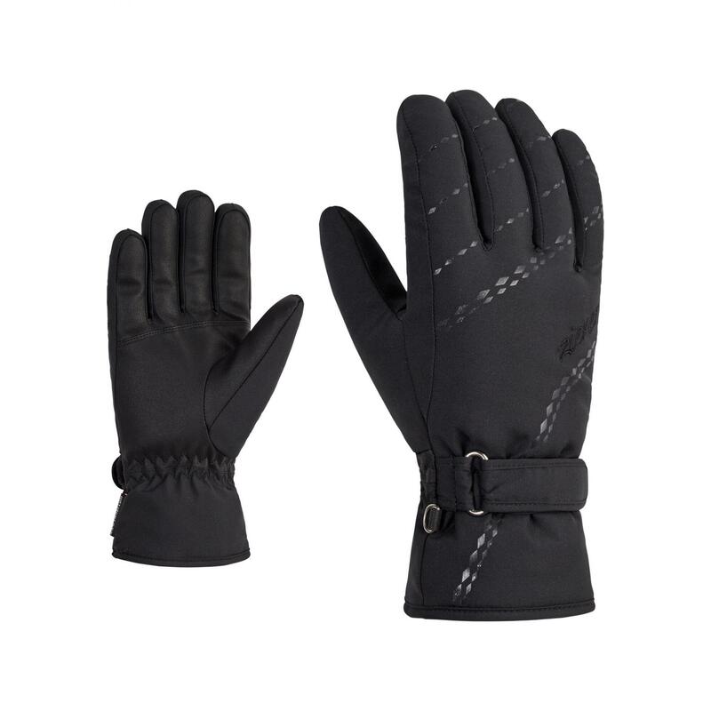 Gants d'hiver pour dames Taille 8 - Ziener KORVA Alpine 100% Noir