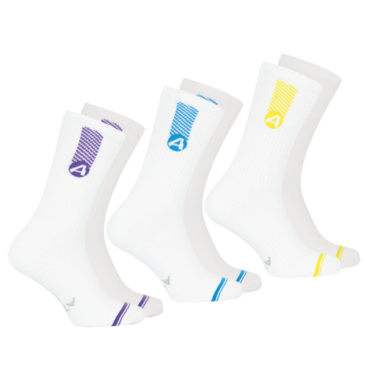 Athena - Lot De 3 Paires De Chaussettes Mi-hautes Homme Training Dry - Chaussettes - Blanc - 43/46 - Decathlon
