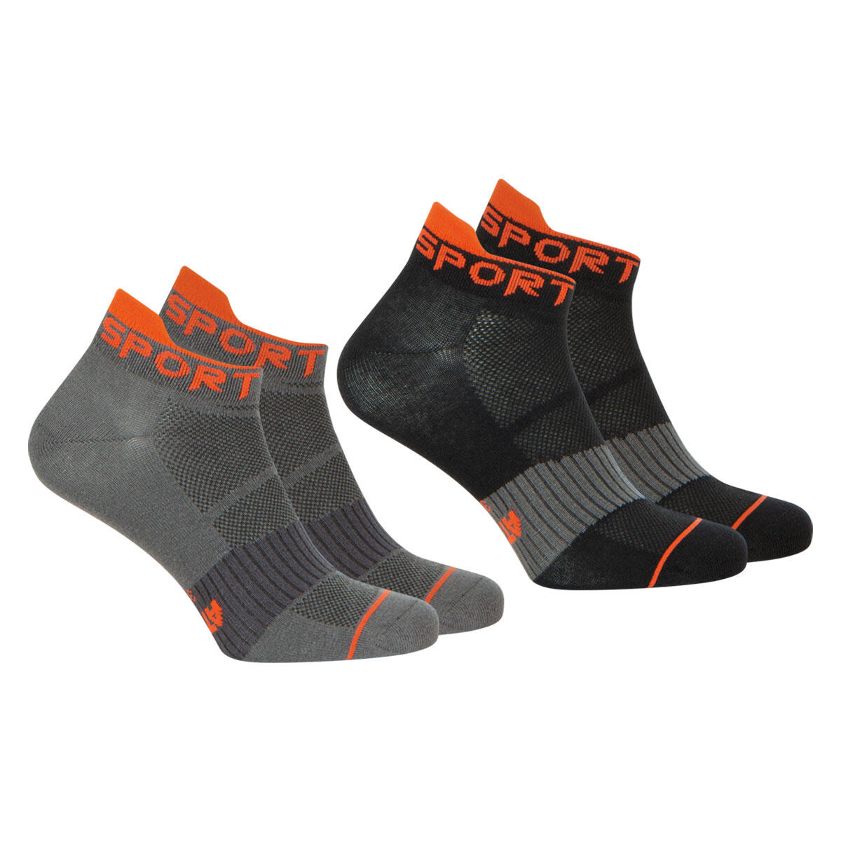 Athena - Lot De 2 Paires De Socquettes Homme Running - Chaussettes - Gris - 39/42 - Decathlon