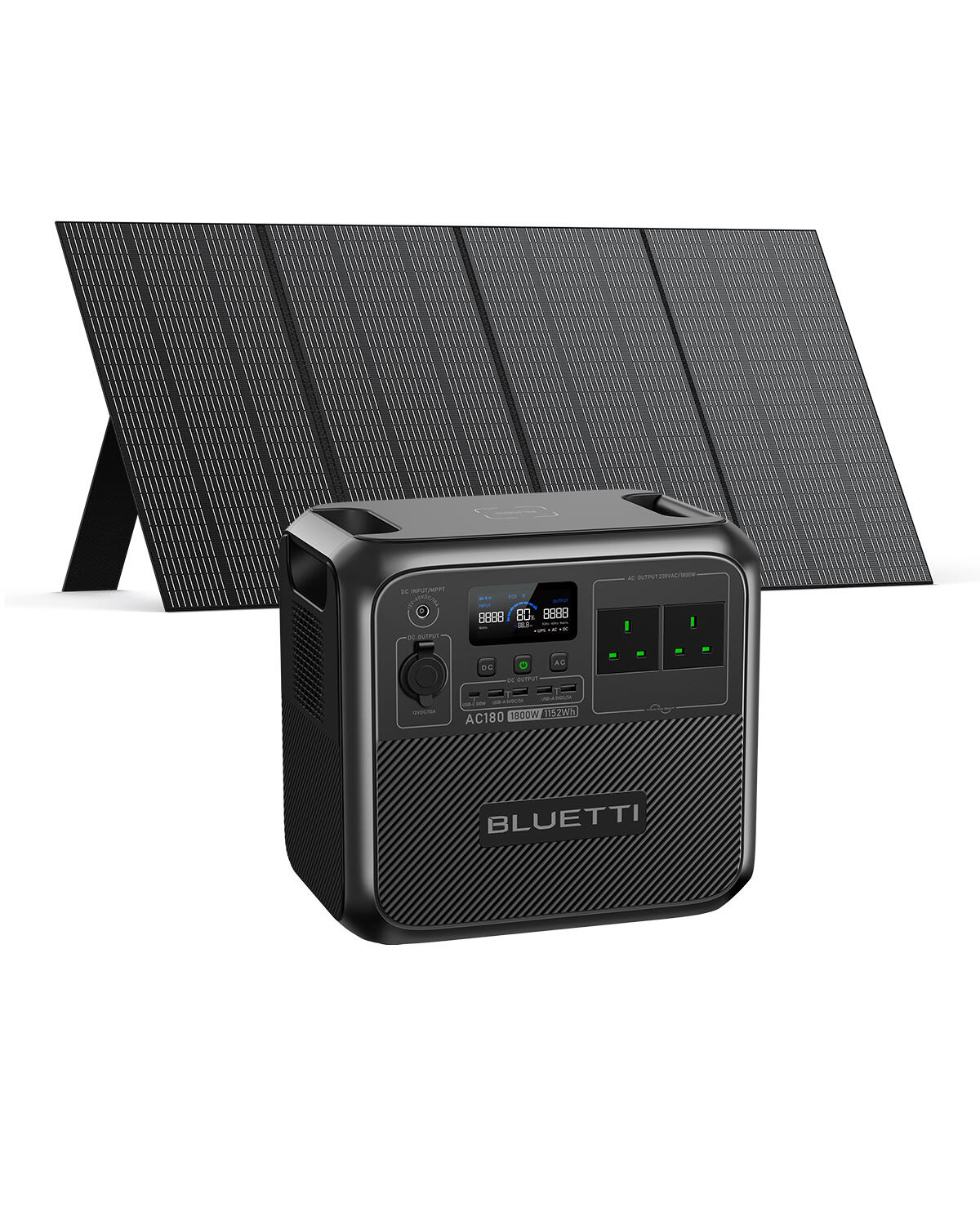 BLUETTI AC180+PV350 Solar Generator Kit 1800W 1152Wh LiFePO4 1/7