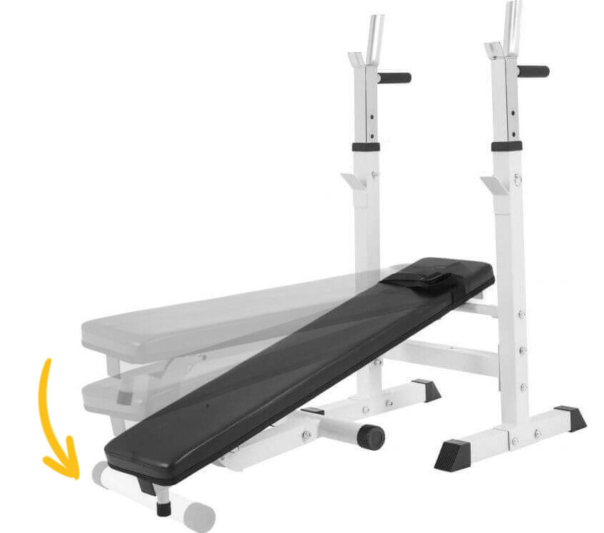 Zestaw 60 kg - Ławka pod sztangę 3w1 + sztanga bitumiczna 2/7