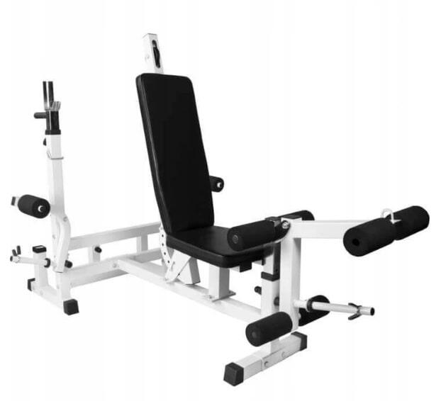 Zestaw 130 kg - Ławka wielofunkcyjna 6w1 + 2 sztangi żeliwne 3/7