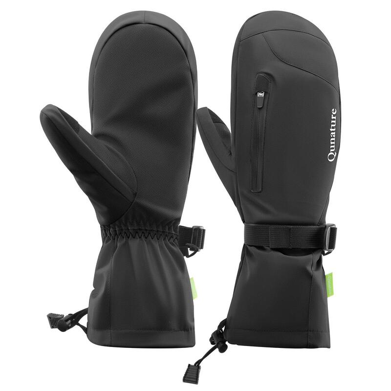 Gants de Ski Adulte QUNATURE Imperméables Écran Tactile Polaire Épais L Noir