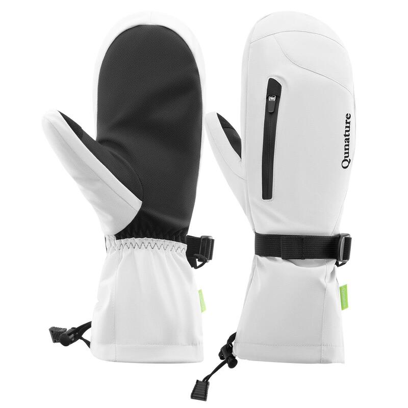 Gants de Ski Adulte QUNATURE Imperméables Écran Tactile Polaire Épais XS Blanc