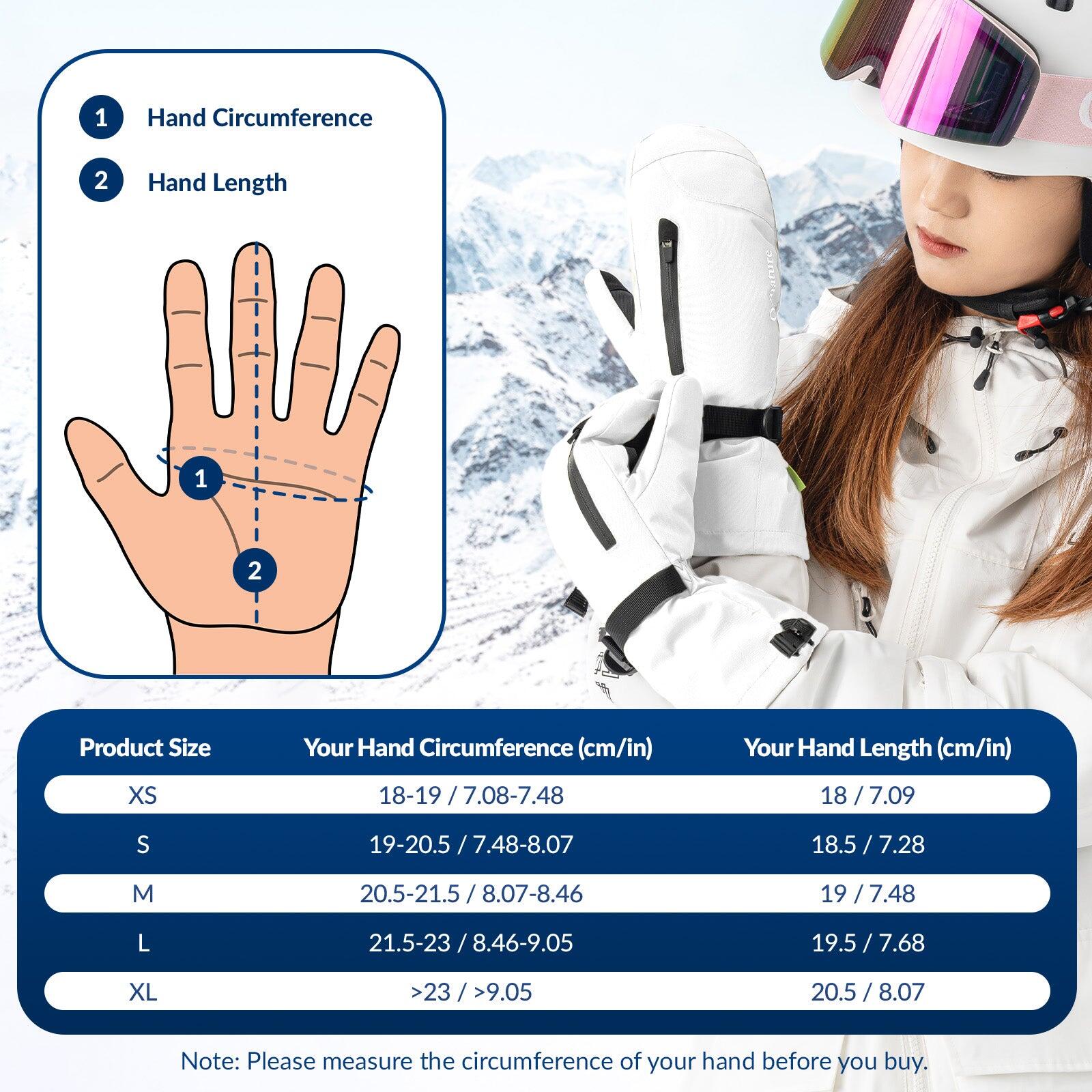 Gants de Ski Adulte QUNATURE Imperméables Écran Tactile Polaire Épais L Blanc 6/6