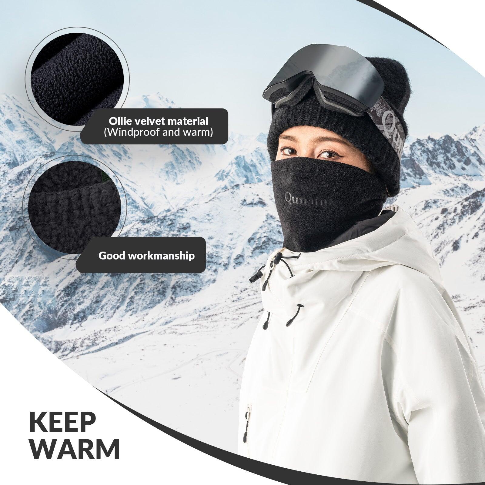 Cache Cou QUNATURE Polaire Réversible Épais Hiver Nylon Taille L Noir 2/6