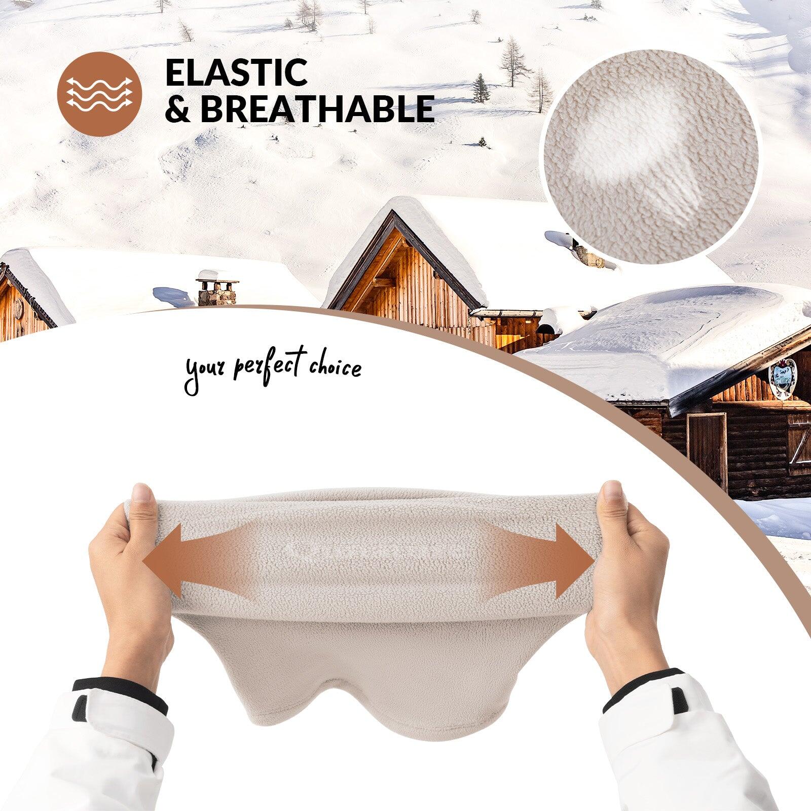 Cache Cou QUNATURE Polaire Réversible Épais Hiver Nylon Taille L Beige 3/6