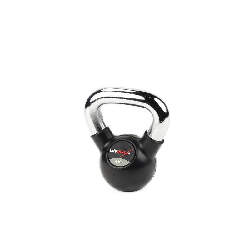 Rubberen Kettlebell -  met Chromen Handvat - 4 kg