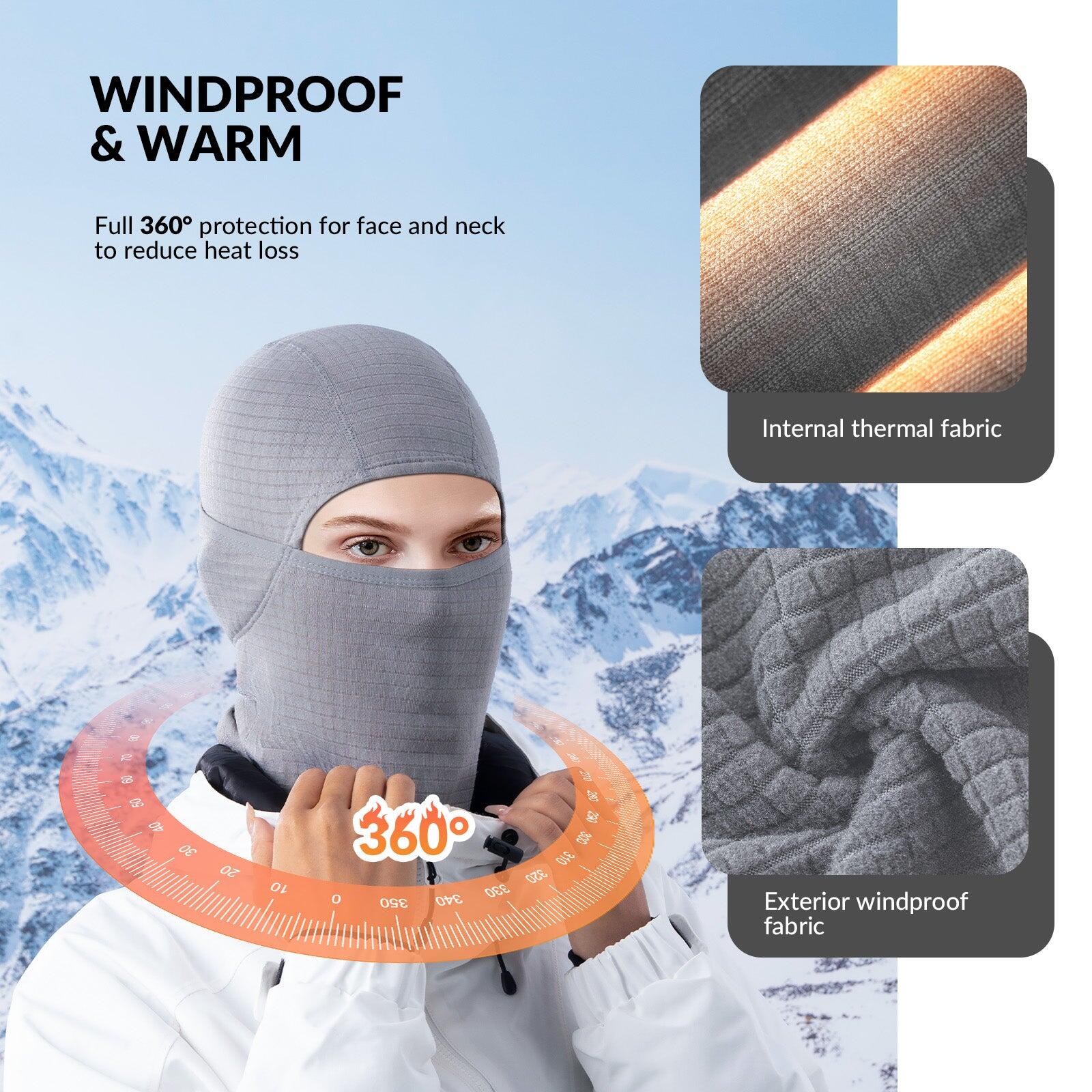 Cagoule Polaire QUNATURE Balaclava Cache col Thermique Élastique Taille L Gris 2/6
