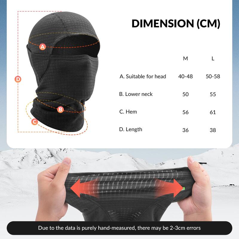 Bivakmuts Elastische QUNATURE voor Skiën Thermische Fleece Volwassenen L Zwart