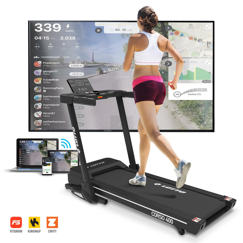 LOTTO Corso 400 Cinta de Correr Plegable,Eléctrica,1-16km/h,Bluetooth MAX 120kg