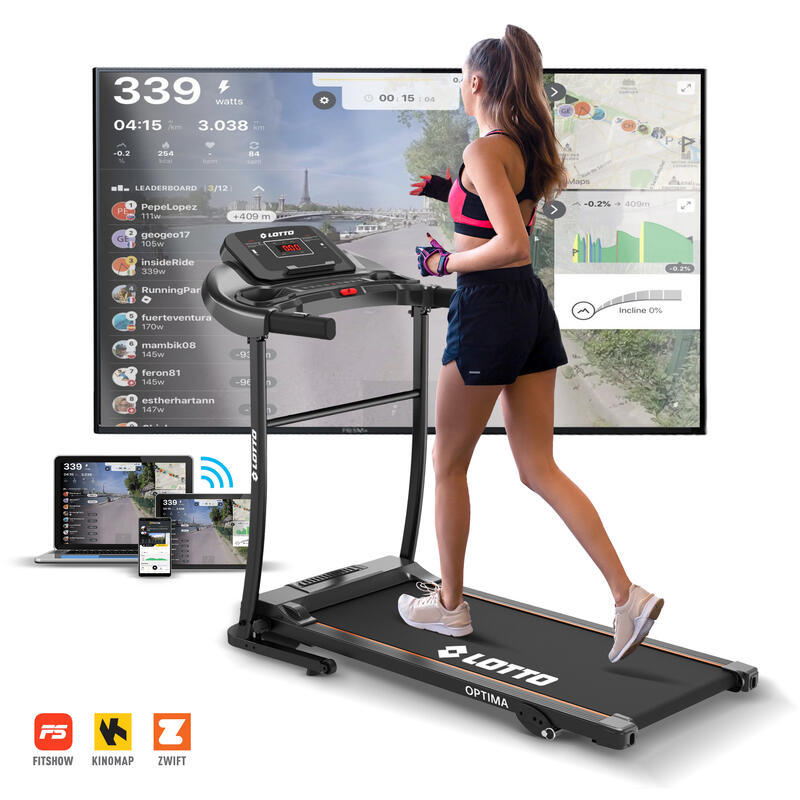 LOTTO Optima Cinta de Correr Plegable,Eléctrica,1-10km/h1,Bluetooth,MAX 100kg