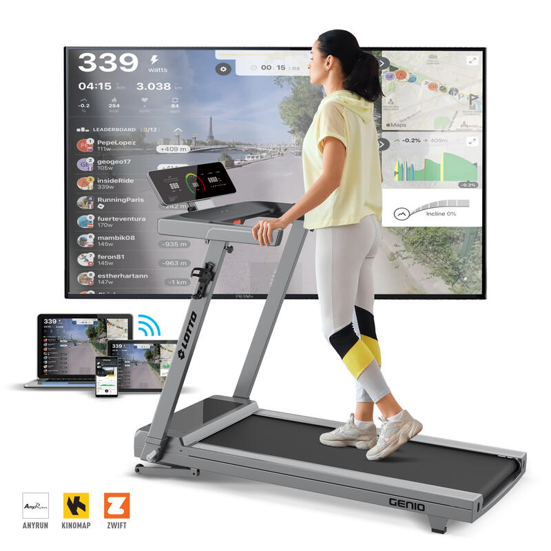 LOTTO Genio Cinta de Correr Plegable,Eléctrica,1-16km/h,Bluetooth,MAX 100kg