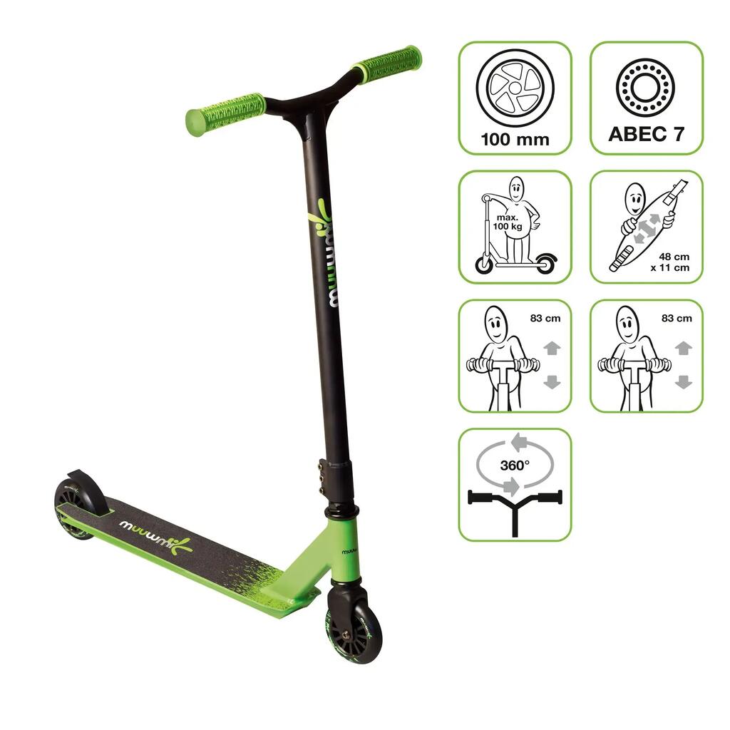 muuwmi Stuntscooter 100 mm black-green