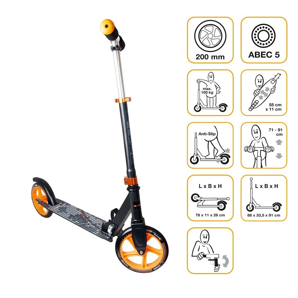 muuwmi Kickscooter 200 mm black-orange