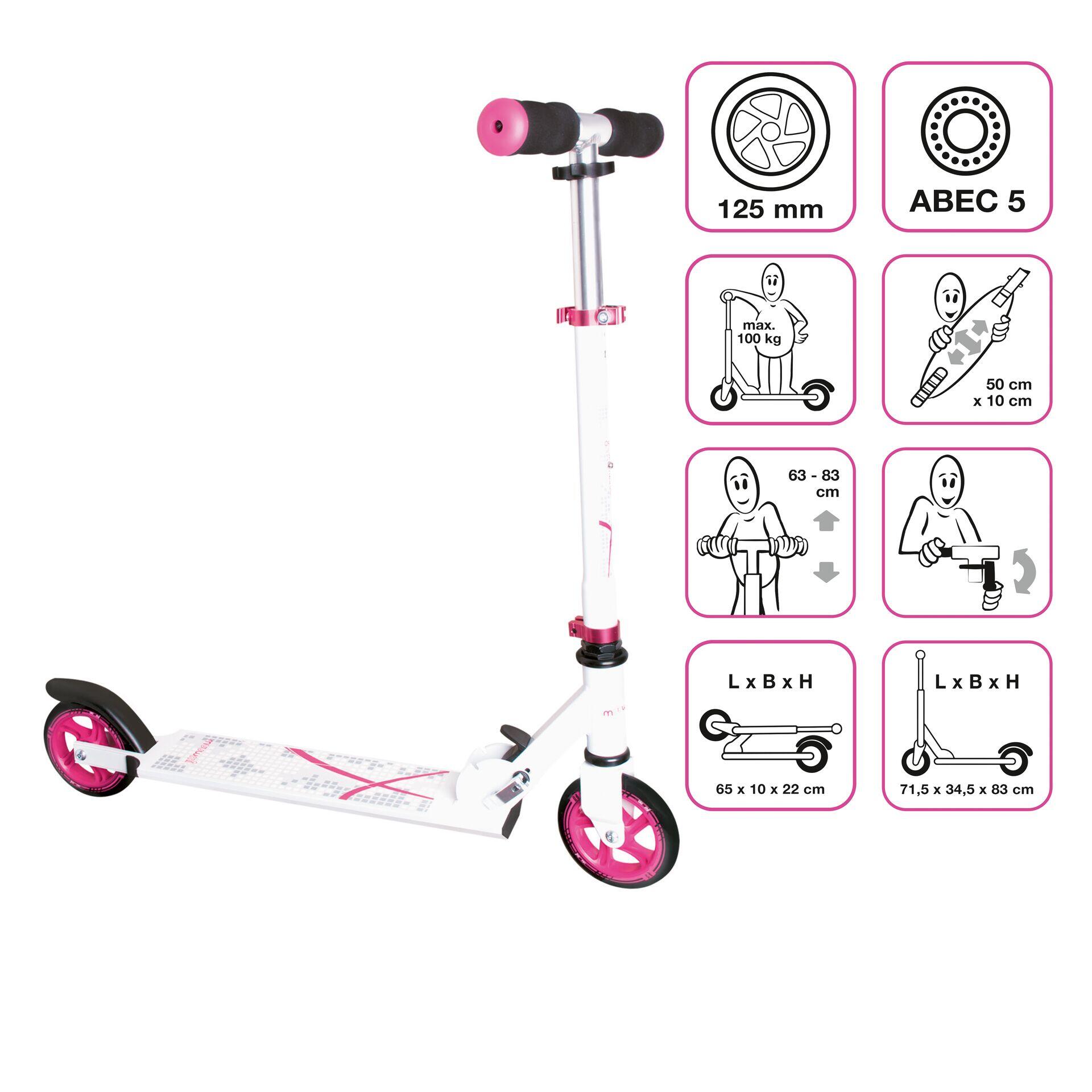 muuwmi Kickscooter 125 mm white-pink 1/5